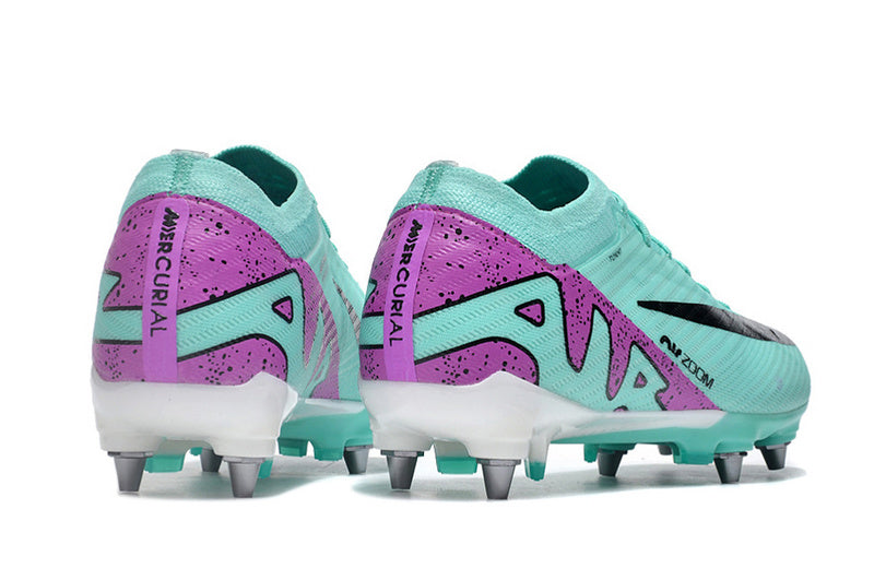 CHUTEIRA NIKE AIR ZOOM MERCURIAL VAPOR 15 ELITE TRAVA MISTA "READY" - CIANO E ROXA