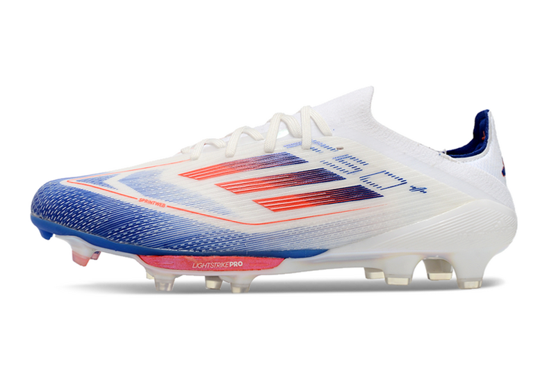 CHUTEIRA ADIDAS F50.1 LIGHTSTRIKE PRO ELITE CAMPO "ADVANCEMENT" - BRANCA E COLORIDA