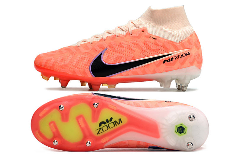 CHUTEIRA NIKE AIR ZOOM MERCURIAL SUPERFLY 9 ELITE TRAVA MISTA FIXA "UNITED" - LARANJA