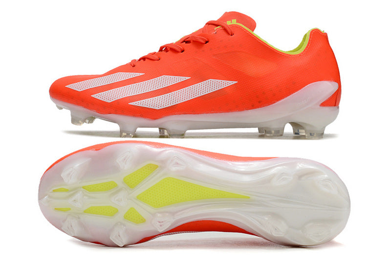 CHUTEIRA ADIDAS X CRAZYFAST+ CAMPO "ENERGY CITRUS" - VERMELHA E BRANCA