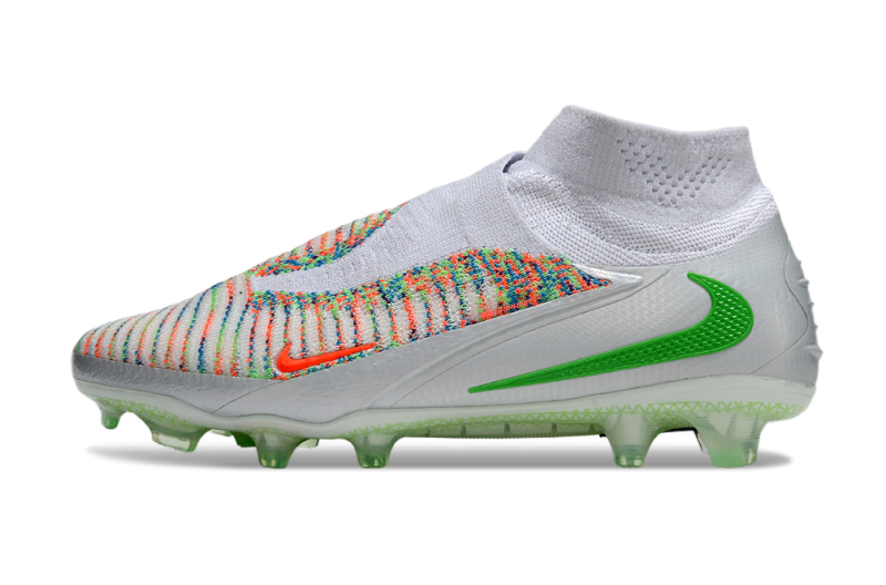 CHUTEIRA NIKE PHANTOM 6 HIGH ELITE CAMPO - BRANCA E COLORIDA