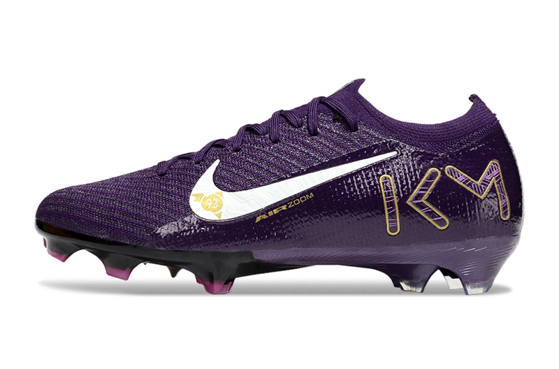 CHUTEIRA NIKE AIR ZOOM MERCURIAL VAPOR 16 ELITE CAMPO "KYLIAN MBAPPÉ" - ROXA E AMARELA