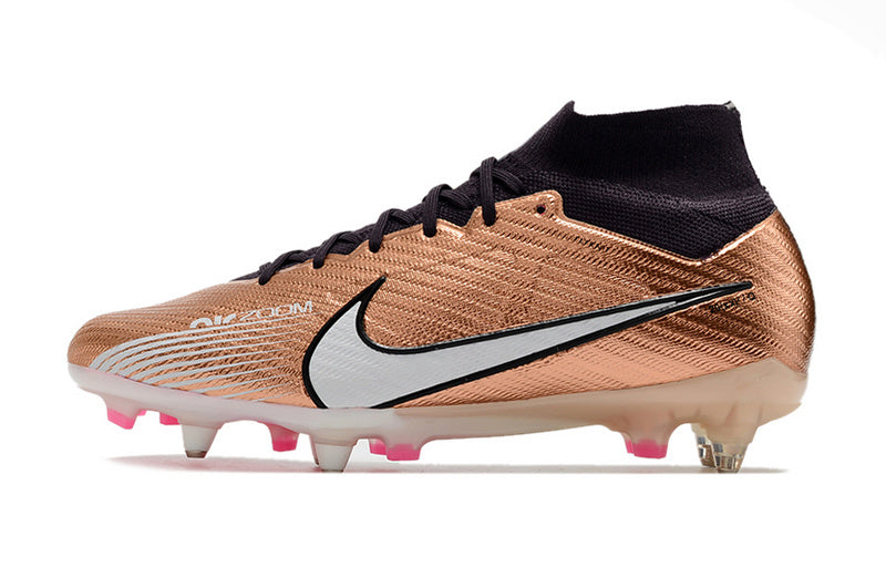 CHUTEIRA NIKE AIR ZOOM MERCURIAL SUPERFLY 9 ELITE TRAVA MISTA FIXA "GENERATION" - COBRE