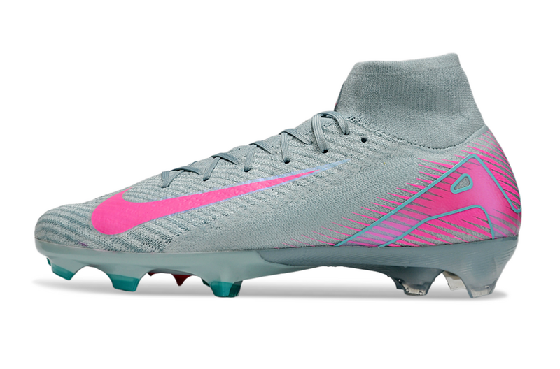 CHUTEIRA NIKE AIR ZOOM MERCURIAL SUPERFLY 10 ELITE CAMPO "PRISM" - VERDE E ROSA