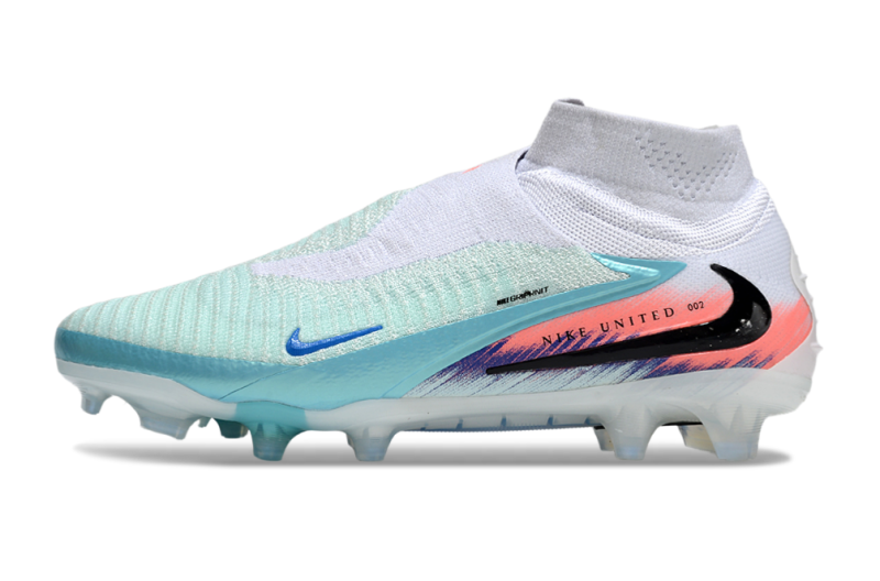 CHUTEIRA NIKE PHANTOM 6 ELITE CAMPO "UNITED 002" - BRANCA E AZUL