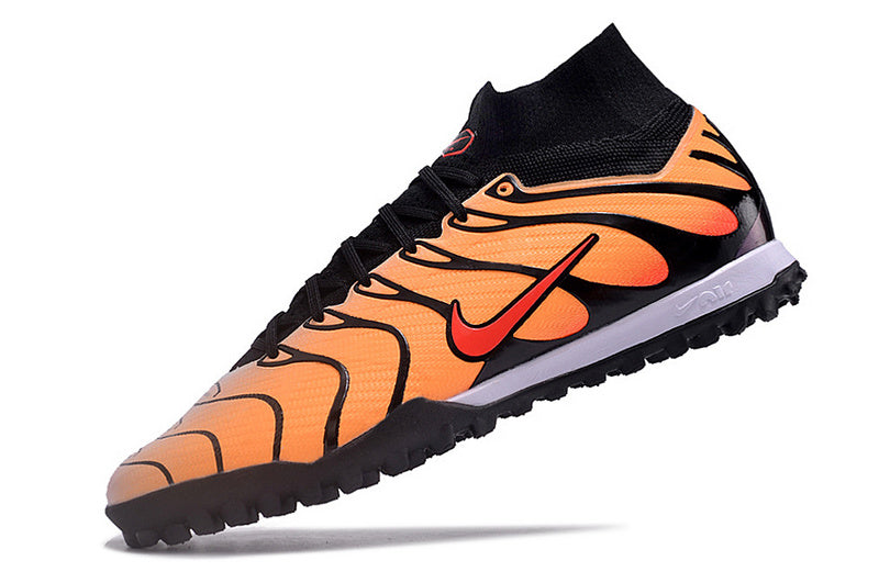 CHUTEIRA NIKE MERCURIAL AIR ZOOM SUPERFLY 9 ELITE SOCIETY "AIR MAX PIMENTO" - LARANJA