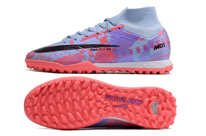CHUTEIRA NIKE MERCURIAL AIR ZOOM SUPERFLY 9 ELITE SOCIETY "VALENTINES DAY" - ROXA E BRANCA