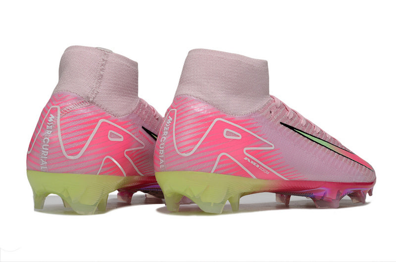 CHUTEIRA NIKE AIR ZOOM MERCURIAL SUPERFLY 10 ELITE CAMPO - ROSA E AMARELA