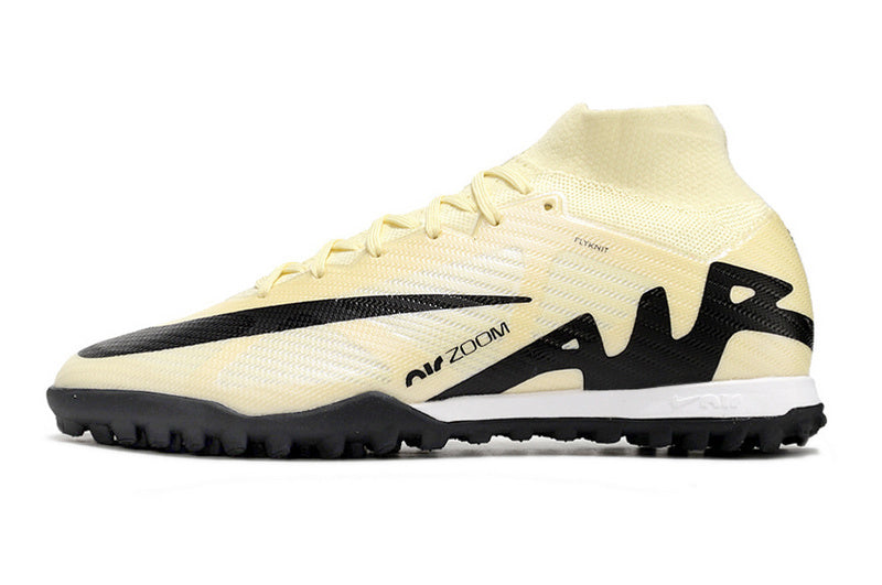 CHUTEIRA NIKE MERCURIAL AIR ZOOM SUPERFLY 9 ELITE SOCIETY "MAD READY" - BEGE E PRETA