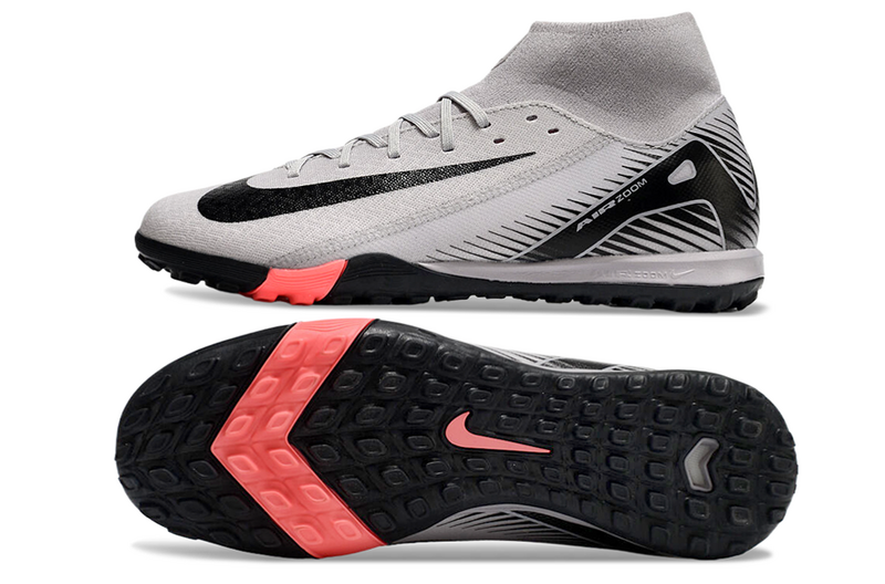 CHUTEIRA NIKE MERCURIAL AIR ZOOM SUPERFLY 10 ELITE SOCIETY - CINZA E PRETA