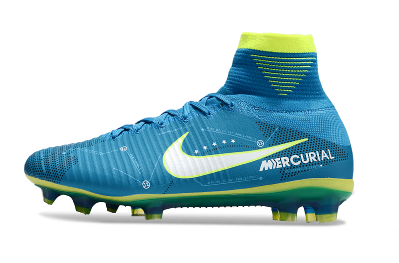 CHUTEIRA NIKE MERCURIAL SUPERFLY 5 ELITE CAMPO - AZUL E VERDE