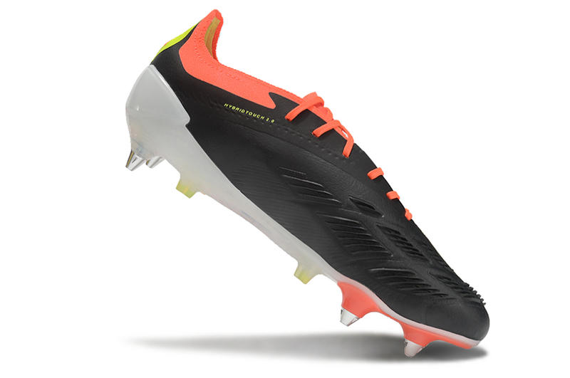 ADIDAS PREDATOR 24 ELITE TRAVA MISTA "SOLAR ENERGY" - PRETA, LARANJA E BRANCA