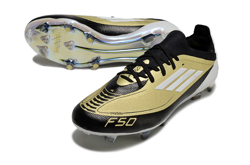 ADIDAS F50.1 ELITE CAMPO "TRIUNFO DOURADO" – PRETA E DOURADA