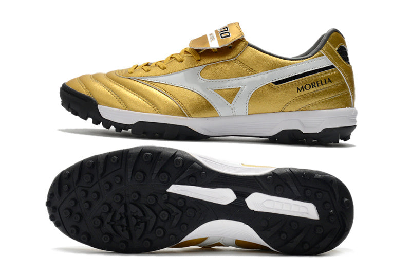 CHUTEIRA MIZUNO MORELIA II SOCIETY - DOURADA E BRANCA