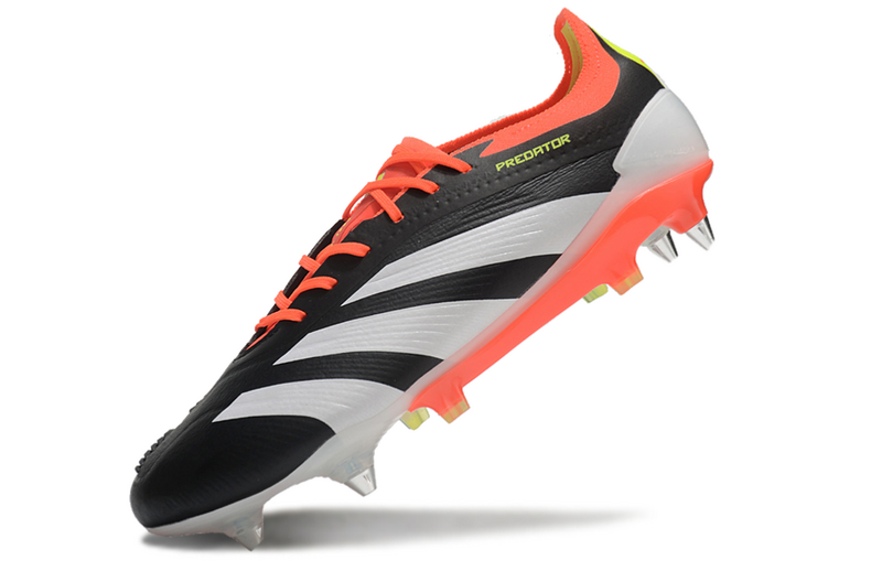 ADIDAS PREDATOR 24 ELITE TRAVA MISTA "SOLAR ENERGY" - PRETA, LARANJA E BRANCA