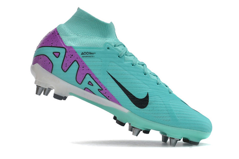 CHUTEIRA NIKE AIR ZOOM MERCURIAL SUPERFLY 9 ELITE TRAVA MISTA "READY" - CIANO E ROXA