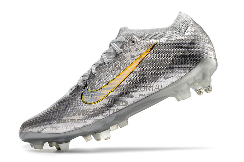 CHUTEIRA NIKE AIR ZOOM MERCURIAL VAPOR 15 ELITE TRAVA MISTA FIXA "XXV" - PRATA
