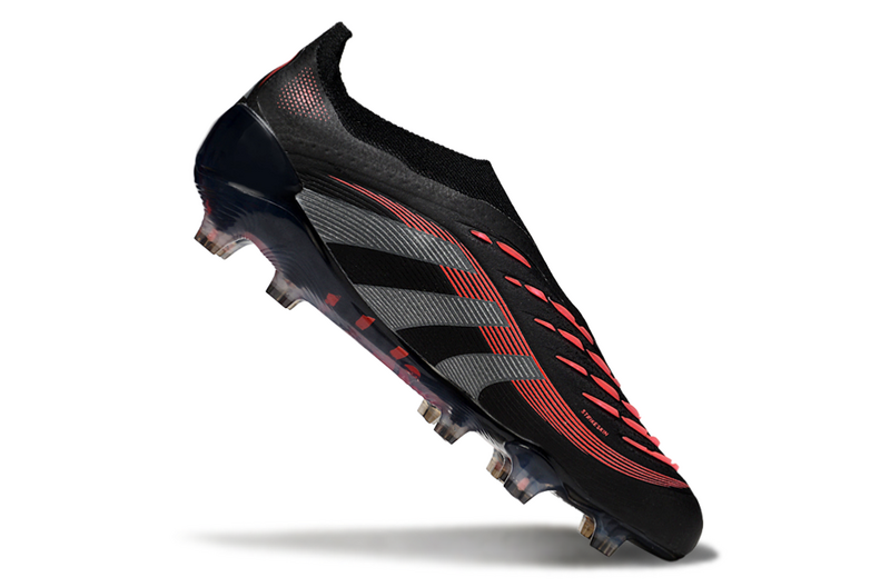 ADIDAS PREDATOR 25 LACELESS ELITE CAMPO "STEALTH VICTORY" - PRETA E VERMELHA