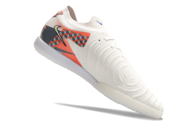 CHUTEIRA NIKE PHANTOM GX II ELITE FUTSAL "BARNA" - BRANCA E LARANJA
