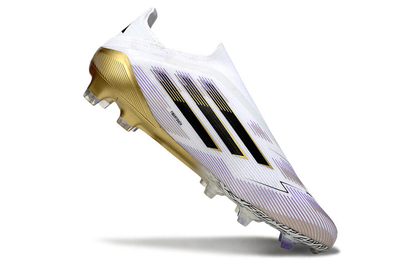 ADIDAS F50 LACELESS ELITE CAMPO - BRANCA E DOURADA