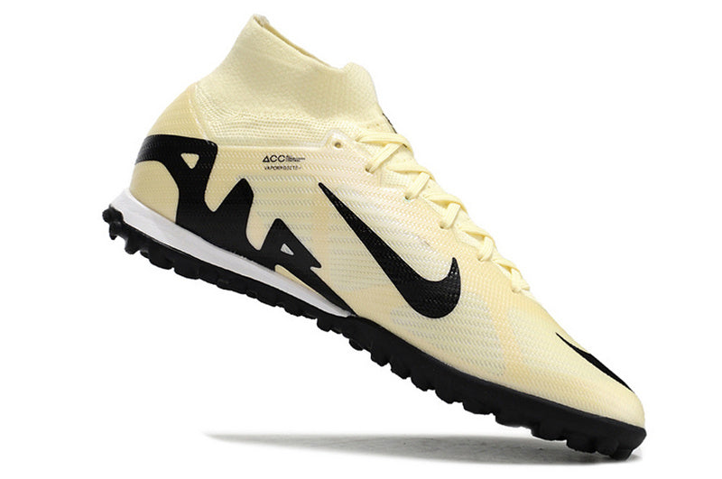 CHUTEIRA NIKE MERCURIAL AIR ZOOM SUPERFLY 9 ELITE SOCIETY "MAD READY" - BEGE E PRETA