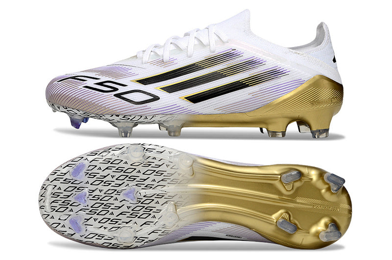 ADIDAS F50.1 ELITE CAMPO - BRANCA E DOURADA