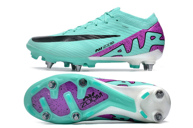CHUTEIRA NIKE AIR ZOOM MERCURIAL VAPOR 15 ELITE TRAVA MISTA "READY" - CIANO E ROXA