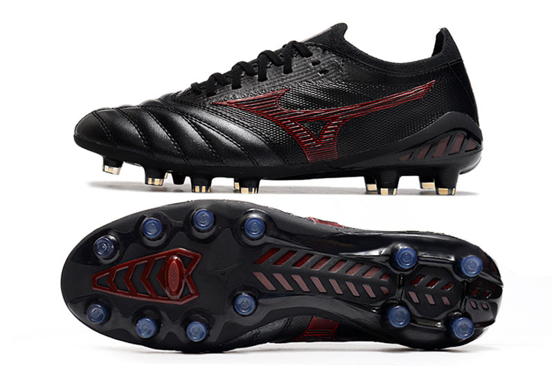 CHUTEIRA MIZUNO MORELIA NEO III JAPAN CAMPO - PRETO E VINHO