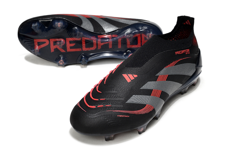 ADIDAS PREDATOR 25 LACELESS ELITE CAMPO "STEALTH VICTORY" - PRETA E VERMELHA