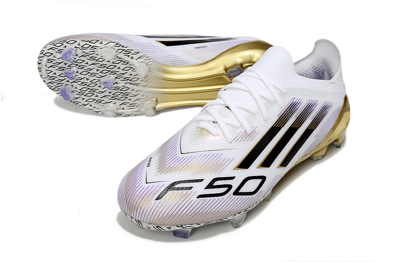 ADIDAS F50.1 ELITE CAMPO - BRANCA E DOURADA