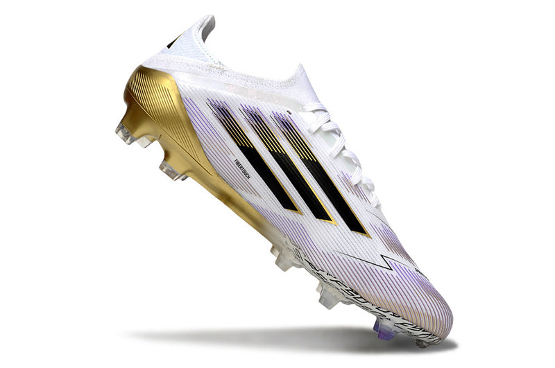 ADIDAS F50.1 ELITE CAMPO - BRANCA E DOURADA