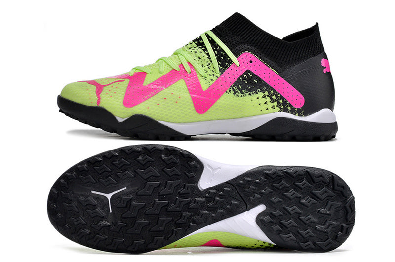 CHUTEIRA PUMA FUTURE ULTIMATE SOCIETY "TRICKS" - PRETA, VERDE E ROSA