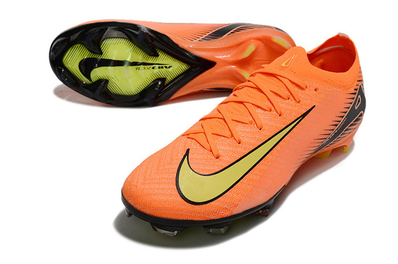 CHUTEIRA NIKE AIR ZOOM MERCURIAL VAPOR 16 ELITE CAMPO - LARANJA E AMARELA