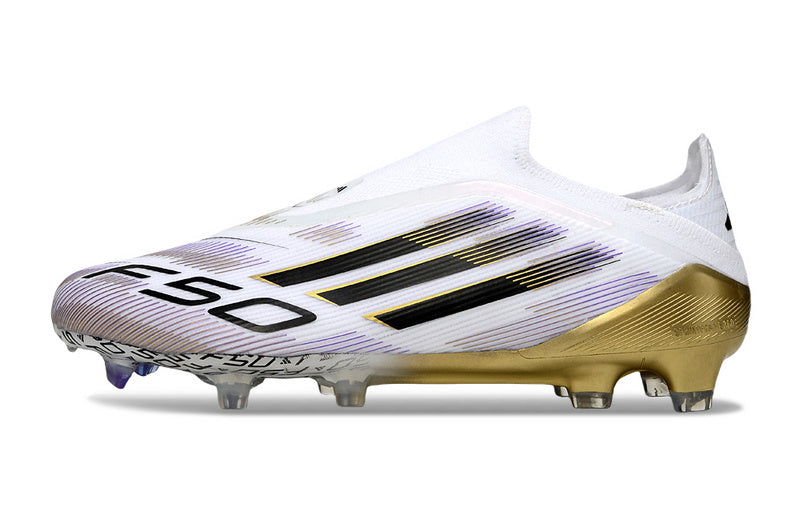 ADIDAS F50 LACELESS ELITE CAMPO - BRANCA E DOURADA