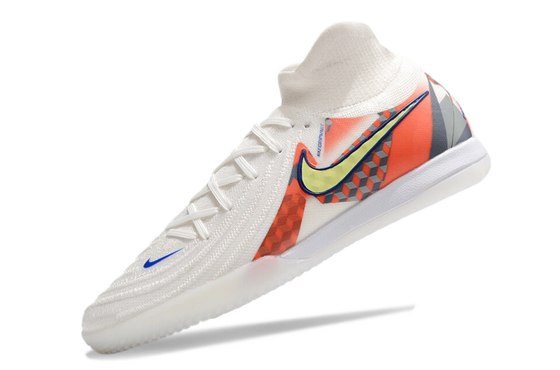 CHUTEIRA NIKE PHANTOM LUNA II ELITE FUTSAL "BARNA" - BRANCA E LARANJA