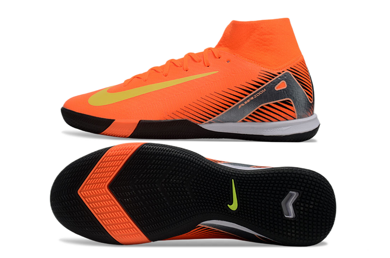 CHUTEIRA NIKE AIR ZOOM MERCURIAL SUPERFLY 10 ELITE FUTSAL - LARANJA E PRETA