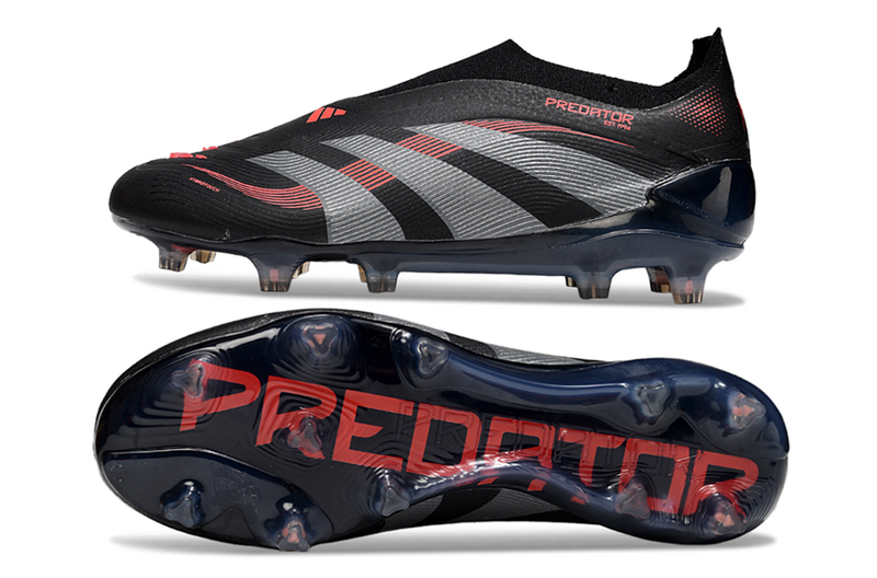 ADIDAS PREDATOR 25 LACELESS ELITE CAMPO "STEALTH VICTORY" - PRETA E VERMELHA