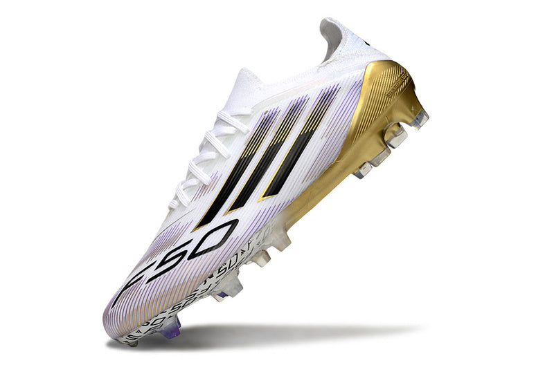 ADIDAS F50.1 ELITE CAMPO - BRANCA E DOURADA
