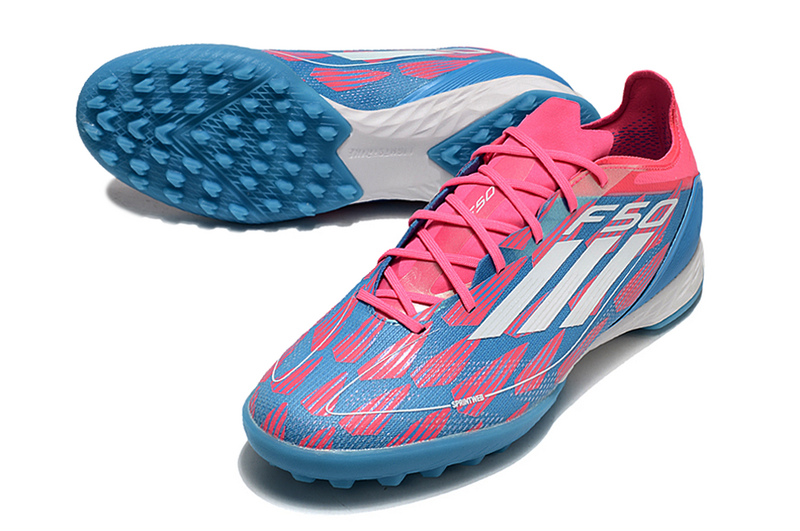 CHUTEIRA ADIDAS F50 SOCIETY "REEMERGENCE" - AZUL E ROSA