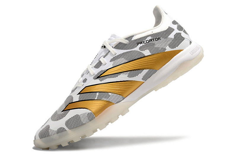 CHUTEIRA ADIDAS PREDATOR 24 ELITE SOCIETY "GENERATION" - BRANCA E DOURADA