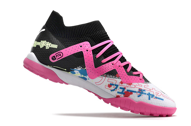 CHUTEIRA PUMA FUTURE ULTIMATE SOCIETY "POWERCAT" - PRETA, ROSA E BRANCA