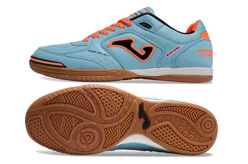 CHUTEIRA JOMA TOP FLEX FUTSAL - AZUL E LARANJA