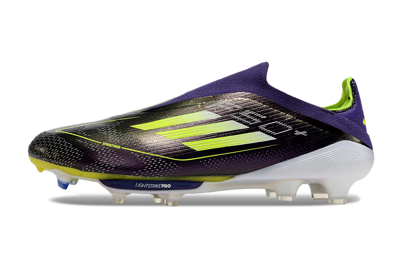 CHUTEIRA ADIDAS F50 LACELESS LIGHTSTRIKE PRO ELITE CAMPO "FAST REBORN" – ROXA E VERDE