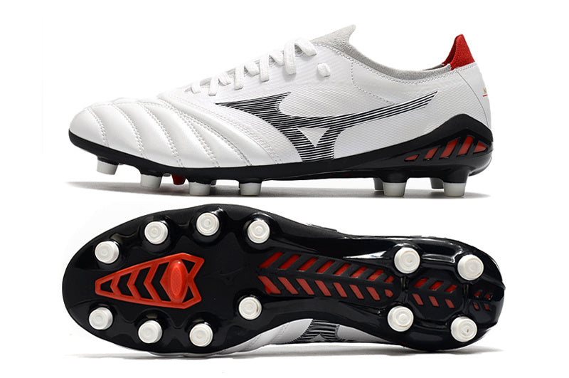 CHUTEIRA MIZUNO MORELIA NEO III JAPAN CAMPO - BRANCA E PRATA