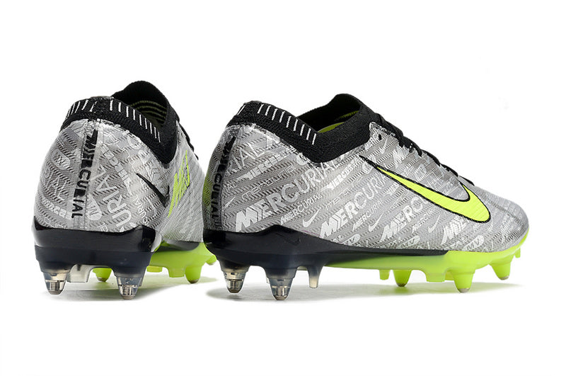CHUTEIRA NIKE AIR ZOOM MERCURIAL VAPOR 15 ELITE TRAVA MISTA FIXA "XXV" - PRATA E VERDE