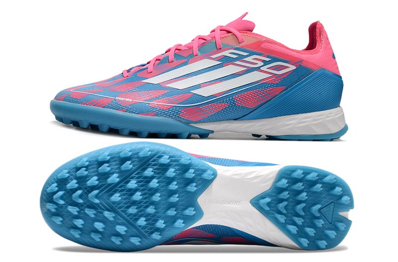 CHUTEIRA ADIDAS F50 SOCIETY "REEMERGENCE" - AZUL E ROSA