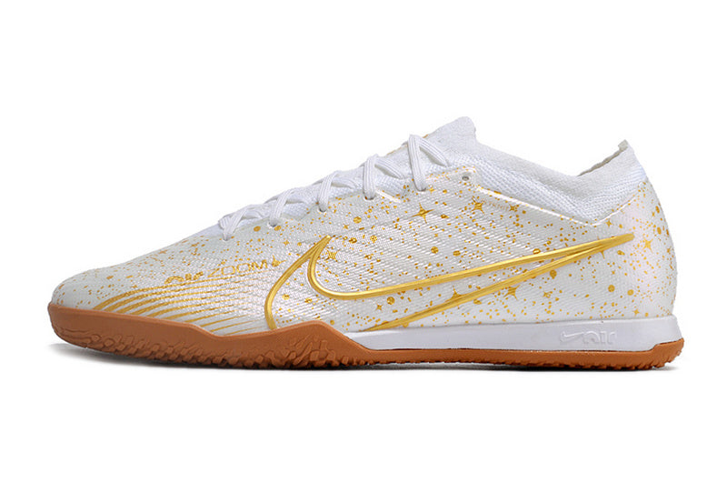 CHUTEIRA NIKE AIR ZOOM MERCURIAL VAPOR 15 ELITE FUTSAL - BRANCA E DOURADA