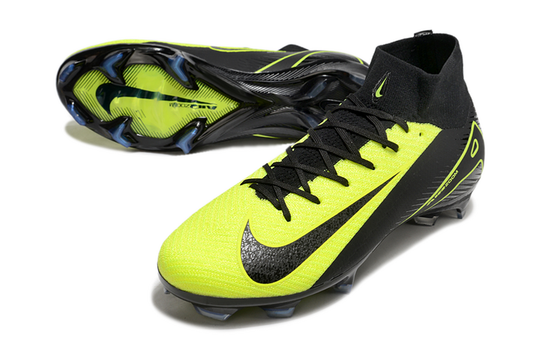 CHUTEIRA NIKE AIR ZOOM MERCURIAL SUPERFLY 10 ELITE CAMPO - PRETA E AMARELO FLUORESCENTE