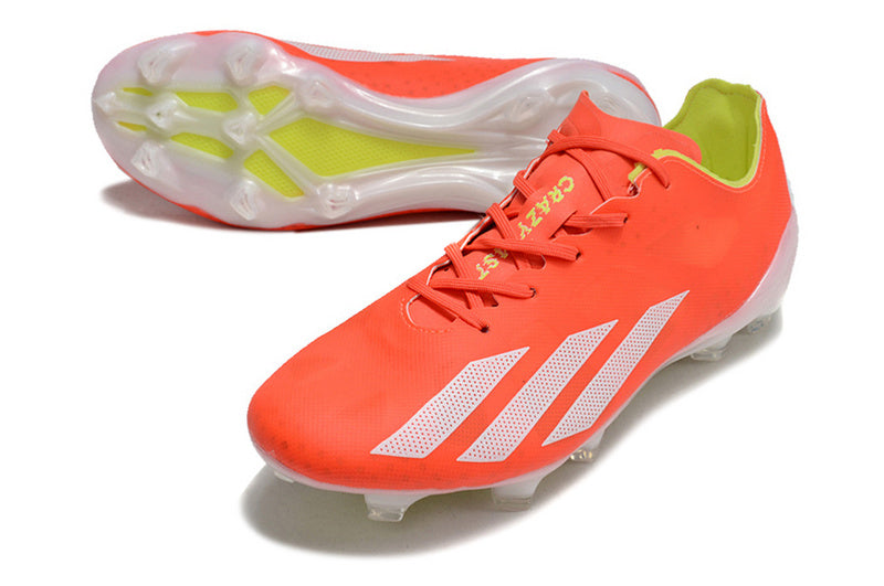 CHUTEIRA ADIDAS X CRAZYFAST+ CAMPO "ENERGY CITRUS" - VERMELHA E BRANCA
