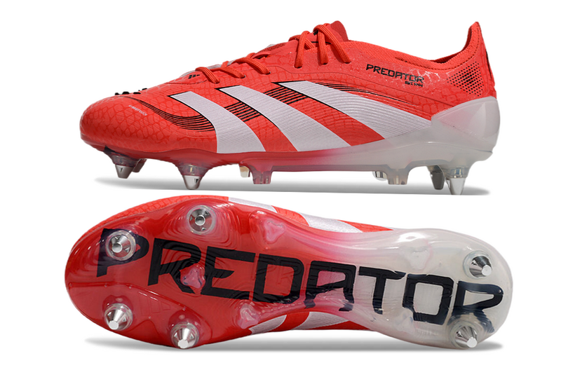 ADIDAS PREDATOR 25 ELITE TRAVA MISTA "PURE VICTORY" - VERMELHA E BRANCA